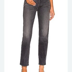 MOTHER Women's Dark Gray Straight Leg Jeans
